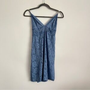 Victoria’s Secret Lace Slip Dress Blue Lingerie Style Y2K Size XL New With Tags